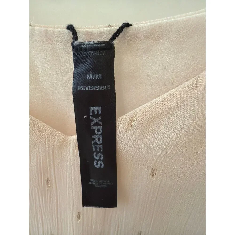 Vintage Express Spaghetti Strap Layering Tank Top Size Medium Blush Gold Indie - Picture 2 of 6